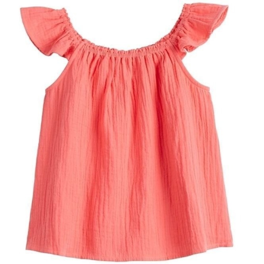 Baby Girl Jumping Beans Ruffled Top in Coral NWT Newborn